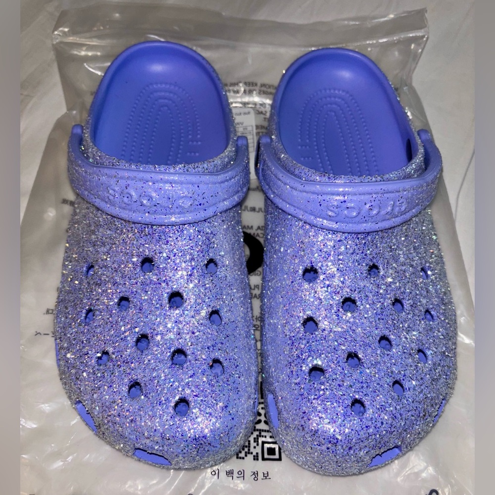 Crocs-Purple Sparkly Glitter-Gently Used-M8 W10